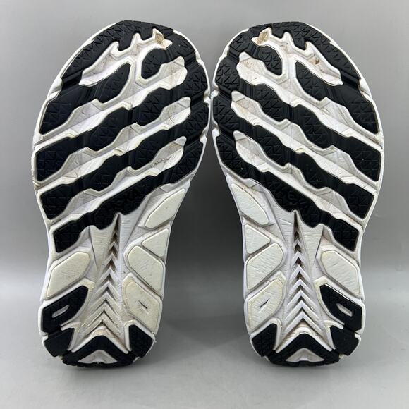 Hoka One One Clifton 8 Running Shoes Women Size 7.5 Black White Comfort Sneakers - Picture 7 of 8